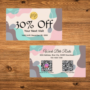Pastel Wave Modern Restaurant Qr Code Menu and  Discount Card