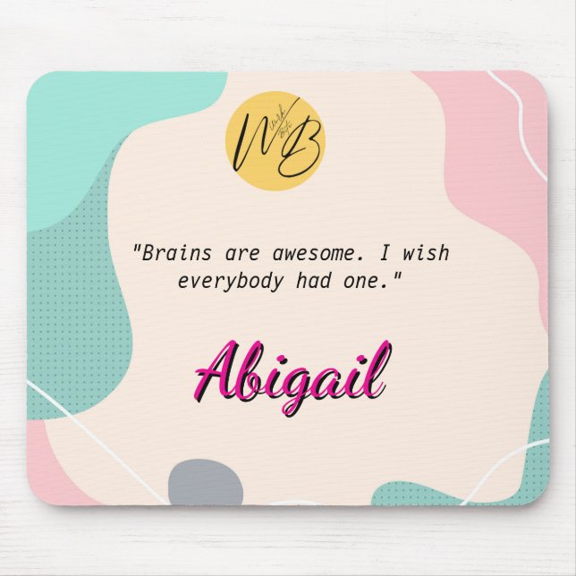  Pastel Wave Personalized Name Office Logo School Mouse Pad (Front)