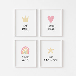 Pastel Way maker poster set of 4 