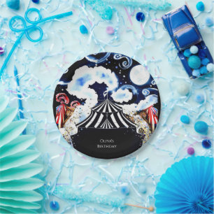 Pastel Whimsical Circus Birthday Paper Plate