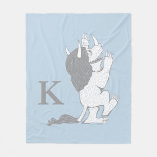 Pastel Wild Thing   Add Your Initial Fleece Blanket