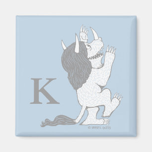 Pastel Wild Thing   Add Your Initial Magnet