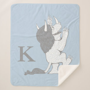 Pastel Wild Thing   Add Your Initial Sherpa Blanket