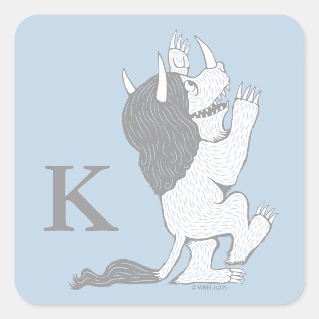 Pastel Wild Thing | Add Your Initial Square Sticker (Front)