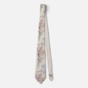 Pastel Wildflower Collage – Chic Floral Geometric  Tie
