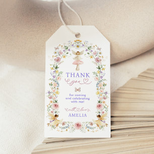 Pastel Wildflower Fairy Garden Birthday Party Gift Tags