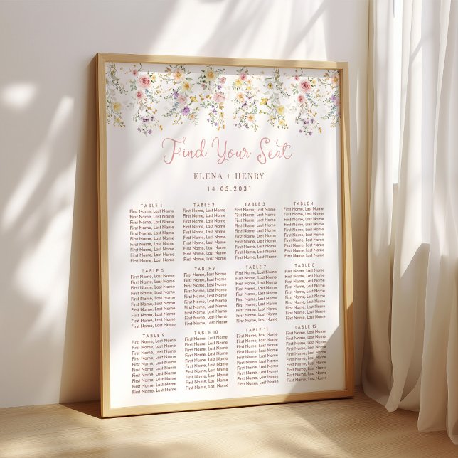 Pastel Wildflower Fairytale Wedding Seating Chart (Creator Uploaded)