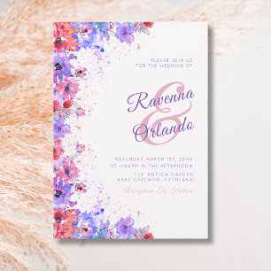 Pastel Wildflower Floral Romantic Bloom Wedding Invitation