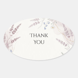 Pastel Wildflower Floral Thank You Sticker