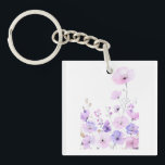 Pastel Wildflower Garden Soft Floral Bloom Keychain<br><div class="desc">Soft pastel wildflowers arranged in a calm botanical composition. Delicate petals and light watercolor textures create a gentle nature atmosphere inspired by spring gardens and blooming meadows.</div>
