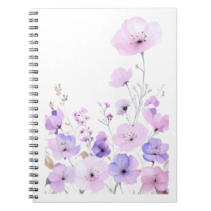Pastel Wildflower Garden Soft Floral Bloom Notebook