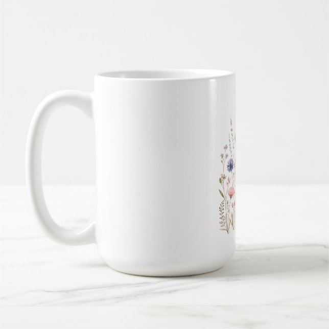 Pastel Wildflower Meadow Coffee Mug (Left)