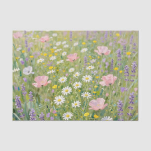 Pastel Wildflower Meadow Painting Tissue Paper
