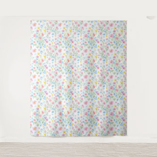 Pastel Wildflower Meadow Pattern Tapestry