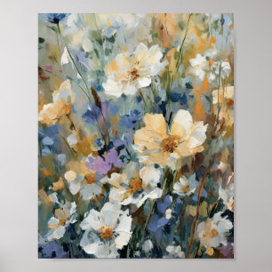 Pastel Wildflower Oil Painting Poster