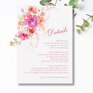 Pastel Wildflower Peony Peonies Anemones Details Enclosure Card