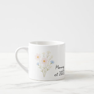 Pastel Wildflower - Personalized Mommy Est.  Espresso Cup