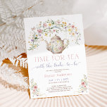 Pastel Wildflower Time for Tea Bridal Shower Party Invitation<br><div class="desc">At the heart of this design lies a charming teapot,  gracefully adorned with soft and delicate pastel wildflowers in hues of pink,  blush,  lavender,  yellow,  and blue. This exquisite motif is complemented by the flutter of pretty butterflies,  adding a touch of whimsy.</div>