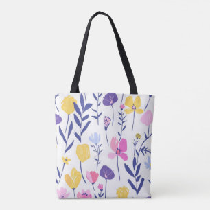 Pastel Wildflower Tote Bag Elegant Floral