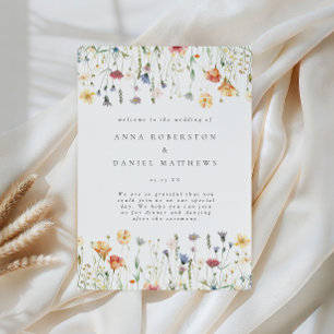 Pastel Wildflower Wedding Program