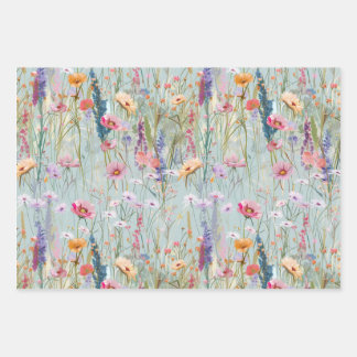 Pastel Wildflower Wrapping Paper Set