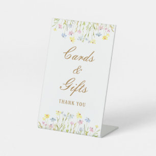 Pastel Wildflowers Cards & Gifts Pedestal Sign