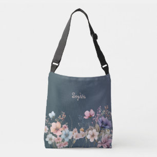 Pastel Wildflowers Spring Personalize Gradient Crossbody Bag