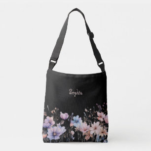 Pastel Wildflowers Spring Personalize Gradient Crossbody Bag