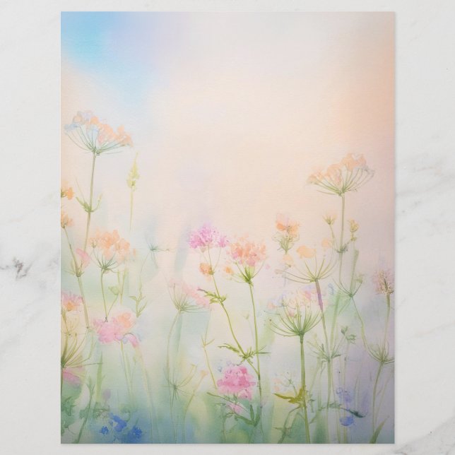 Pastel Wildlfower Paper Sheet (Front)