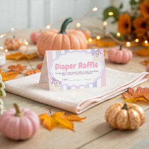 Pastel Witch Ghost Diaper Raffle Ticket Enclosure Card