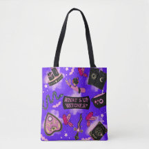 Pastel Witch Tote Bag – Kawaii Witchcore Halloween