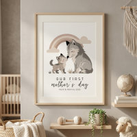 Pastel Wolf Mom Pup First Mother’s Day Nursery 
