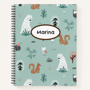 Pastel woodland animals notebook