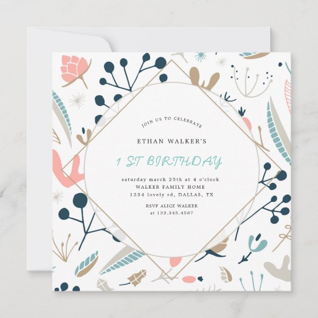 Pastel Woodland | Birthday Invitation (Front)