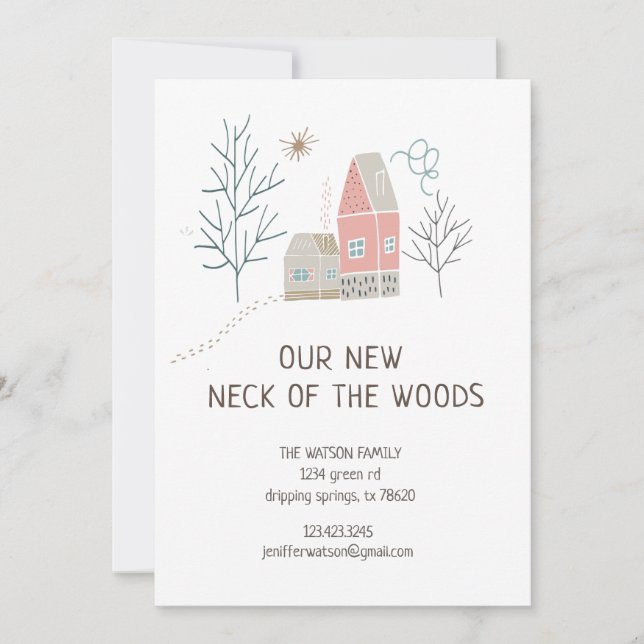 Pastel Woodland | Moving Announcement Card (Front)