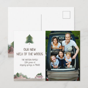 pastel woodland Moving Announcement Postcard
