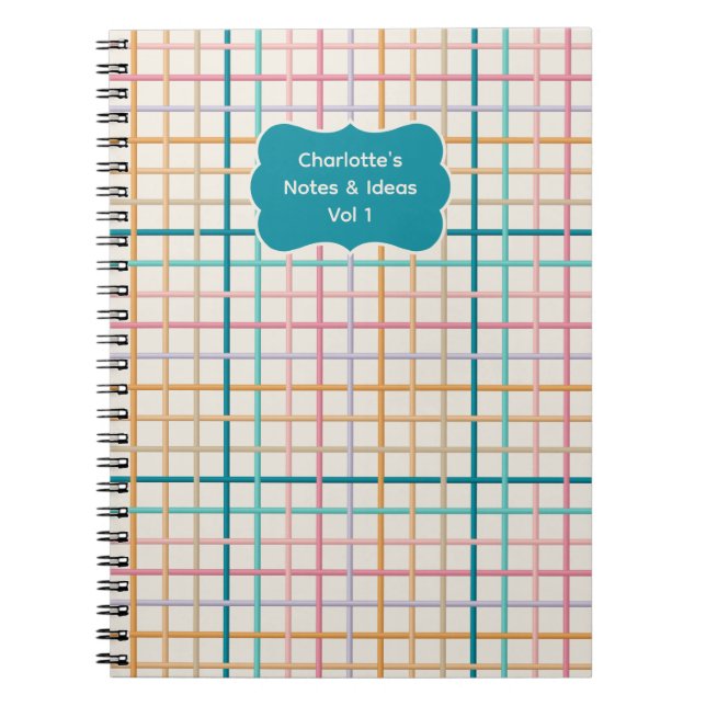 Pastel Woven Pattern Notes & Ideas Journal (Front)