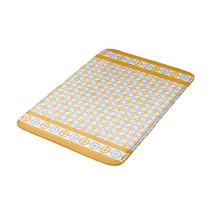 Pastel Yellow And Grey Bath Mat