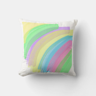 Pastel Yellow Blue Pink Abstract Art Happy Vibes Throw Pillow