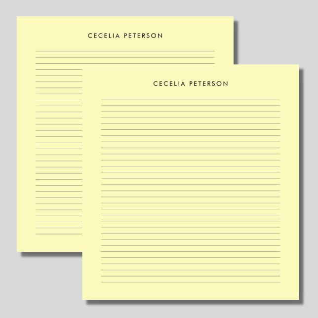 Pastel Yellow Classic Small Lines Notepad (Creator Uploaded)