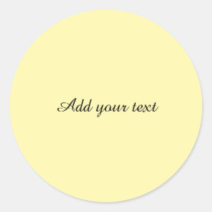 Pastel yellow colour template classic round sticker