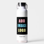 Pastel Yellow Customizable Business Logo | Photo  Water Bottle<br><div class="desc">Add your logo or image to this modern pastel design. You can simply add your company logo,  image,  or personal photo. Editable logo or photo business or individual personal gift for a friend,  co-worker,  or anyone else. Customizable company business employee staff modern design.</div>