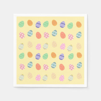 Pastel Yellow Easter Delight with Easter Eggs Napkin