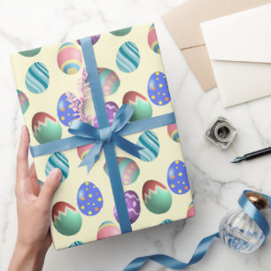 Pastel Yellow Easter Egg Easter Party Egg Hunt Fun Wrapping Paper