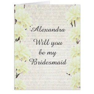 Pastel yellow floral will you be my bridesmaid