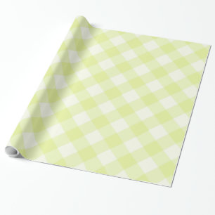 Pastel Yellow Gingham Pattern Wrapping Paper