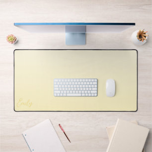Pastel Yellow Gradient Calligraphy Personalized Desk Mat