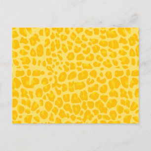 Pastel yellow leopard print pattern postcard