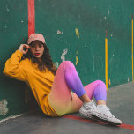 Pastel Yellow Periwinkle Rainbow Ombre Leggings<br><div class="desc">Yellow,  coral,  pink,  lavender and periwinkle ombre your yoga workouts. 
Light or pastel rainbow coloured gradient.
Add personalized text if you'd like.</div>