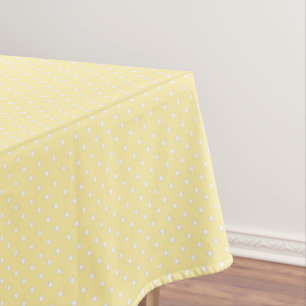 Pastel Yellow Polka Dot Pattern Tablecloth